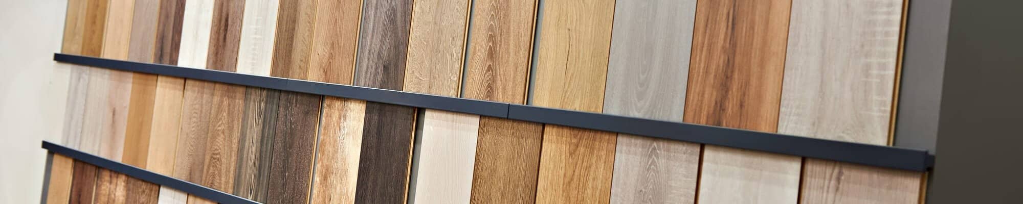 Flooring sample display in a showroom